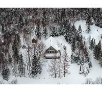 1500 Pièces Amusement Puzzles pour Adultes et Enfants à Partir - Vue aérienne d'une Maison de Montagne 87x57cm