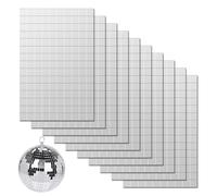 1500 Pièces Facettes Disco a Coller, 10 x 10 mm Mosaique Miroir, Mini Carreaux Mosaïque Carrés Verre, Argent Ruban Boule a Facette, Carreaux de Miroir Autocollants pour DIY Disco Boule, Muraux, Decor