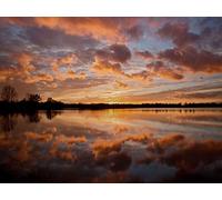 1500 Pièces Jigsaw Puzzle - Idéal pour Un Cadeau - Lac Coucher de Soleil crépuscule 87x57cm