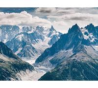 1500 Pièces Puzzle,Puzzle pour Adultes,Puzzle Impossible - Vue aérienne des Sommets des Montagnes 87x57cm