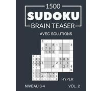 1500 Sudoku Brain Teaser Hyper avec solutions Niveau 3-4 Vol. 2