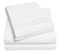 1500 Supreme Collection Parure de lit 3 pièces Extra Douce avec Sangles d'angle élastiques, draps à Poches Profondes, lit jumeau Blanc