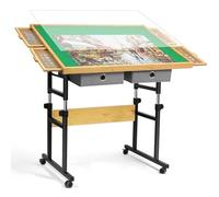 1500 Teile verstellbare Jigsaw-Puzzleplatte für Erwachsene, 90 x 67 cm, Multifunktionale Puzzleplatte mit 4+2 Schubladen & Schutzhülle, 45-Grad Any-Angle Neigung für Arbeit, Übung & Freizeit