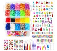 15000+ Elastique Bracelet Kit - 25 couleurs Loom Bands élastique pour enfants, Rainbow Loom avec perle pour bracelet, Kit bracelet élastique avec accessoires, rangement 3 couches, cadeau fille garçon