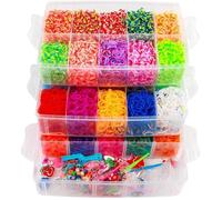 15000 Elastique Bracelet Kit, Élastique Loom Bands Boite pour Enfant, Métier À Tisser Bracelet Collier Jouets avec Boîte de Ra[237]