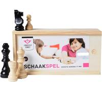 150000-Boite De Pions De Jeu D'echecs En Bois Naturel-32 Pièces-Roi 77 Mm-Pour Jeu D'échecs De Cases 40 Mmx40 Mm