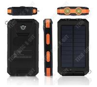15000mAh Chargeur Batterie Externe Solaire 2-Port USB avec Dual LED Lampe Rechargement périphériques batterie portable