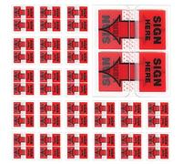 1500pcs/30 Packs Autocollants Sign Here, Onglet Sign Here avec Flèche Facile à Poster Sign Here Stickers pour Bureau École Carnet Annotation (Rouge)