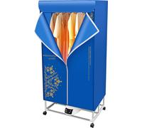 1500W Chauffage électrique Séchoir à linge pliable avec roulettes Fonction de minutage 70x50x150cm