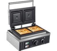 1500W Sandwichmaker antiadhésif Grille-sandwich en acier inoxydable avec minuterie Machine à sandwich Contrôle de température réglable Grille-sandwichs électriques 220V pour sandwichs Burger Panini