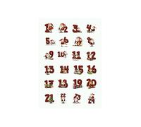 [15071-5] HERMA Lot de 5 Stickers Noel DECOR "chiffres en pain d'épices" 1-24...