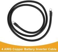 150cm 4 AWG Batterie Onduleur Cable 5/16" Batterie Cable étamé Cuivre Noir OT Type 1 Pc