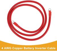 150cm 4 AWG Batterie Onduleur Cable 5/16" Batterie Cable étamé Cuivre Rouge OT Type 1 Pc