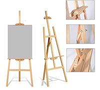 150cm Chevalet de Studio Pliable en Bois de Pin Massif, Chevalet Peinture Réglable en Forme de A, Chevalet trépied pour dessin, Chevalet pour peinture de mariage