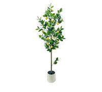 150cm Grande Citronnier Artificiel réalistes,Arbre Artificiel Intérieur avec Pot,Citron réalistes,Multi Branche & Feuillage,sans Entretien,Fausse Plante décorative pour Salon,Bureau,Balcon