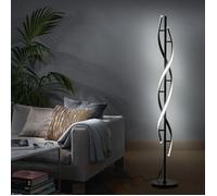 150cm Lampadaire en spirale 48W Dimmable LED Lampe sur pied Lampadaire 3 couleur pour salon Chambre Moderne Noir
