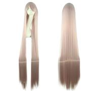 150cm longue droite blonde orange jaune aripot doré perruque de cosplay cheveux synthétiques femmes 59"longues perruques de cosplay beige + bonnet de perruque commune longue perruque droite 31