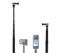 150cm Perche à Selfie Invisible pour Insta 360 X5/X4/X3/ONE X2/One X/Ace, Malléable Perche Appareil Photo pour Go Pro Hero 13 12, Vis 1/4 Pouce Alluminio Estensione Monopiede pour DJI Osmo 360, Noir