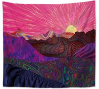 150cm x 200cm coucher de soleil tapisserie arbre tissu tapisserie montagne tenture murale psychédélique nature paysage tapisserie décoration pour chambre salon,couleur 24
