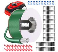 150M Cable Robot Tondeuse +120 Piquets +20 Connecteurs de Câble +20 Connecteur de Dérivation en T, Fil Robot Tondeuse Peripherique Accessoires Gazon, Compatible avec Gardena Bosch Husqvarna Worx etc