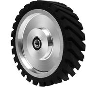 150mm / 200mm / 250mm / 300mm Meuleuse à Bande Dentelée Roue De Contact Roue en Caoutchouc pour Bande De Ponçage Abrasive épaisseur 50mm pour 6202 7r8, 250x50mm, 7R8 12.7mm