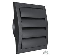 150mm Grille d'aération avec Lamelles Mobiles et Moustiquaire - Anthracite Grille de Ventilation en Plastique
