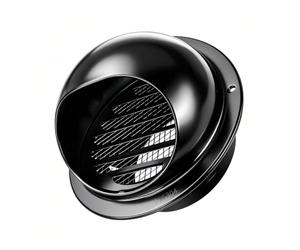 φ150mm Grille d'Aération Ronde Grille Ventilation Hotte, Bouchon Rond en Acier Inoxydable 304 Avec/Maille - Noire