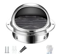 150mm Grille de Ventilation, 50 110 200 300mm Grille Aeration Imperméable, Sortie D’air Murale Ronde en acier inoxydable 304, avec moustiquaire, pour Salle de Bain, Cuisine(100mm/3.9in)