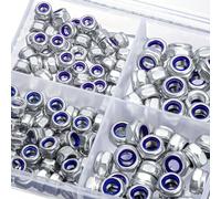 150PCS/175PCS/220PCS Écrous autobloquants antidérapants en nylon en acier inoxydable M4/M5/M6, capuchons de vis hexagonaux pour la construction, la maintenance et l'installation, capuchons de vis hexa