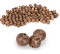 150pcs Ball Spacer bois trou rond éparpillé perles fournitures DIY -décoration de bijoux 10 mm
