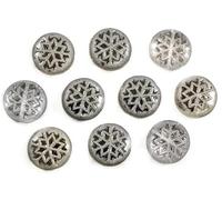 150pcs Beads with Snowflake design 1 11 mm, Crystal 27471 (30-27471), Bohemian Crystal Glass, Czech Republic 11109039 Wholesale Bulk Pack