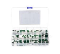 150pcs/Box 15 Values Mylar Polyester Film Capacitor Assortment Kit 0.22NF to 470NF / 100V with Case DIY AUOQKQUT
