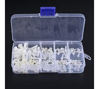150pcs Coffret de Vis Boulons Écrous Noix Rondelles Assortiment Kit en Nylon Blanc M2 M2.5 M3 M4 M5