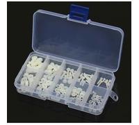 150pcs Coffret de Vis Boulons Écrous Noix Rondelles Assortiment Kit en Nylon Blanc M2 M2.5 M3 M4 M5