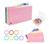 150Pcs Fiche Bristol, Flash Cards, Avec 3 Anneaux de Reliure Fiche de Revision, Flashcards,Fiches Bristol, Fiche Bristol Couleur, 6 Couleurs