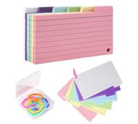 150PCS Flash Cards, A6 Fiche Bristol 7.5 x12.5cm Feuille Bristol avec 7 Anneaux de Reliure Fiche de Revision pour Prise de Notes Etude Travail 6 Couleurs Flashcards Cartes de Révision Colorées