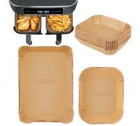 150pcs Papier Cuisson Air Fryer，Rectangulair Paper Liners Friteuse Sans Huile Accessoires，Papier Sulfurisé Feuilles，Doublure en Papier Air Fryer Accessoires，pour friteuse 10.4L & 10L