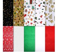 150pcs Papier de Soie Coloré Noël, 10 Styles Assorties de Papier pour Artisanat, Papeterie de Bureau, Décoration de Fête Bricolage