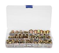 150pcs Rivet Nuts M3 à M12 en Acier Carbone Zingué Flat Head - Fixation Résistante, Profil Bas, Pour Acier Plastique Fibre de Verre