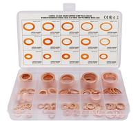 150pcs Rondelle Cuivre Joint Vidange Assortiment Kit M5 M6 M8 M10 M12 M14 M16 M18 M20 M22 15 Tailles Rondelle Plate