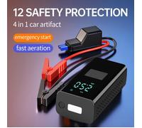 150PSI Gonfleur Pneus Voiture,6000mAh -12V Booster Batterie Voiture 1000A-Démarreur de Voiture avec Compresseur à Air