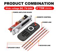 150W bricolage amplificateur Bluetooth carte décodeur 12V 6.5mm Microphone FM Radio TF USB voiture Audio lecteur de musique haut-parleurs contrôle du Volume - Type Large remote control
