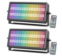 150W Lumière de Fond Stroboscopique Thunderbolt avec Télécommande, 270 RGB + 180 Blanc LEDs Éclairage Lumières de Scène pour DJ Discothèque Fete Effets Performances, 2 pièce