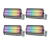 150W Lumière de Fond Stroboscopique Thunderbolt avec Télécommande, 270 RGB + 180 Blanc LEDs Éclairage Lumières de Scène pour DJ Discothèque Fete Effets Performances, 4 pièce