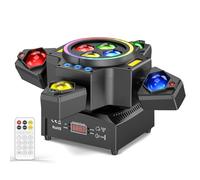 150W Lyre LED Faisceau Tête Mobile Lumière de Scène, LED RGBW Jeux de Lumiere Wash Lumière de Fête avec Télécommande Stroboscope Doré pour Disco DJ Bar Mariage