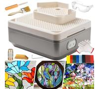 150W Mini Meuleuse de Verre,Machine de Meulage de Vitrail- Refroidissement Automatique par Eau 4200 TR/Min, DéFlecteur Anti-PoussièRe éLargi pour Bricolage du Vitrail Et CéRamique,DoubleLayer