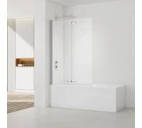 150x105 cm SK Pare-baignoire en verre 2 volets pliants, orientation gauche et droite, chrome (SATVZSKNEW105)