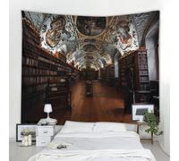 150x130cm tapisserie-tapisserie, tapisserie murale, motif de bibliothèque rétro, motif de bibliothèque, mandala bohème, paysage hippie, tapisserie murale, décoration parfaite (couleur H)