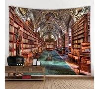 150x130cm tapisserie-tapisserie, tapisserie murale, motif de bibliothèque rétro, motif de bibliothèque, mandala bohème, paysage hippie, tapisserie murale, décoration parfaite (couleur K)