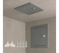 150x150 300x300 400x400 mm Trappe de Visite Cache Compteur Electrique Panneau d'Accès Porte d'Inspection Baignoire Plafond Métallique Cloison Bâtiment Rénovation(Gray,450x450mm)